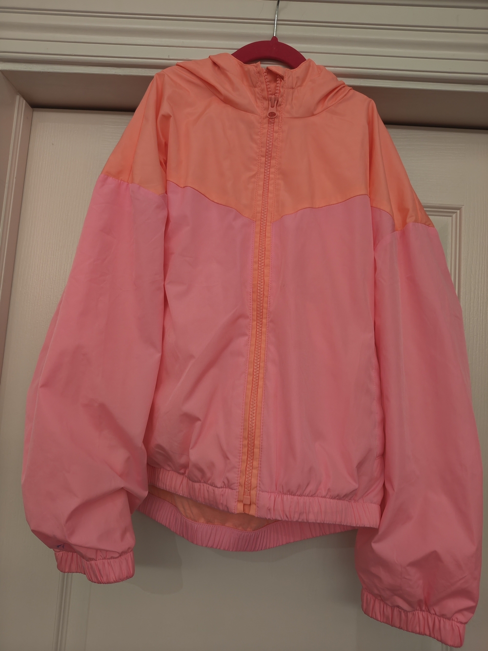 GAP Kids Colorblock Hooded Raincoat in Coral & Pink